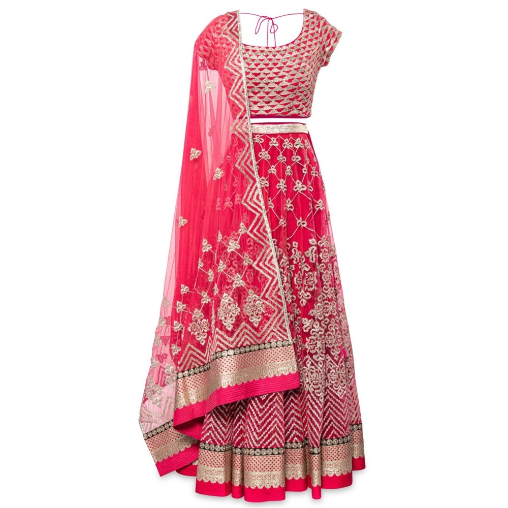 Varun & Nidhika Fuchsia embroidered Lehenga